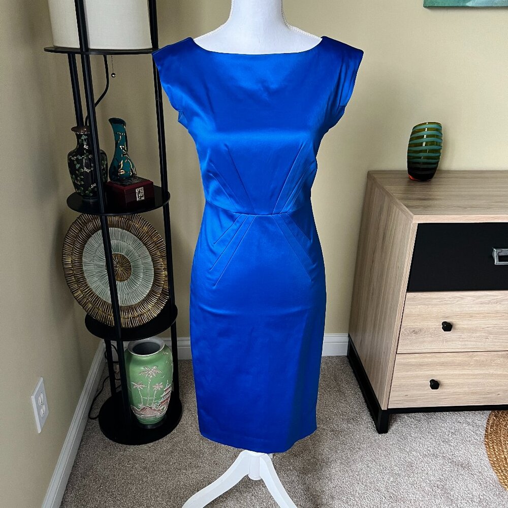 Club Monaco Satin Dress Royal Blue